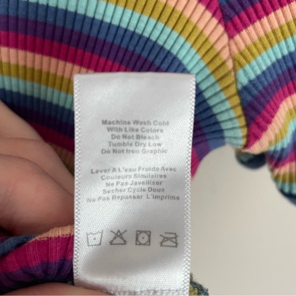 Spiritual Gangster | Rainbow Stripe Ribbed Cropped Rio Tee - Picture 9 of 13